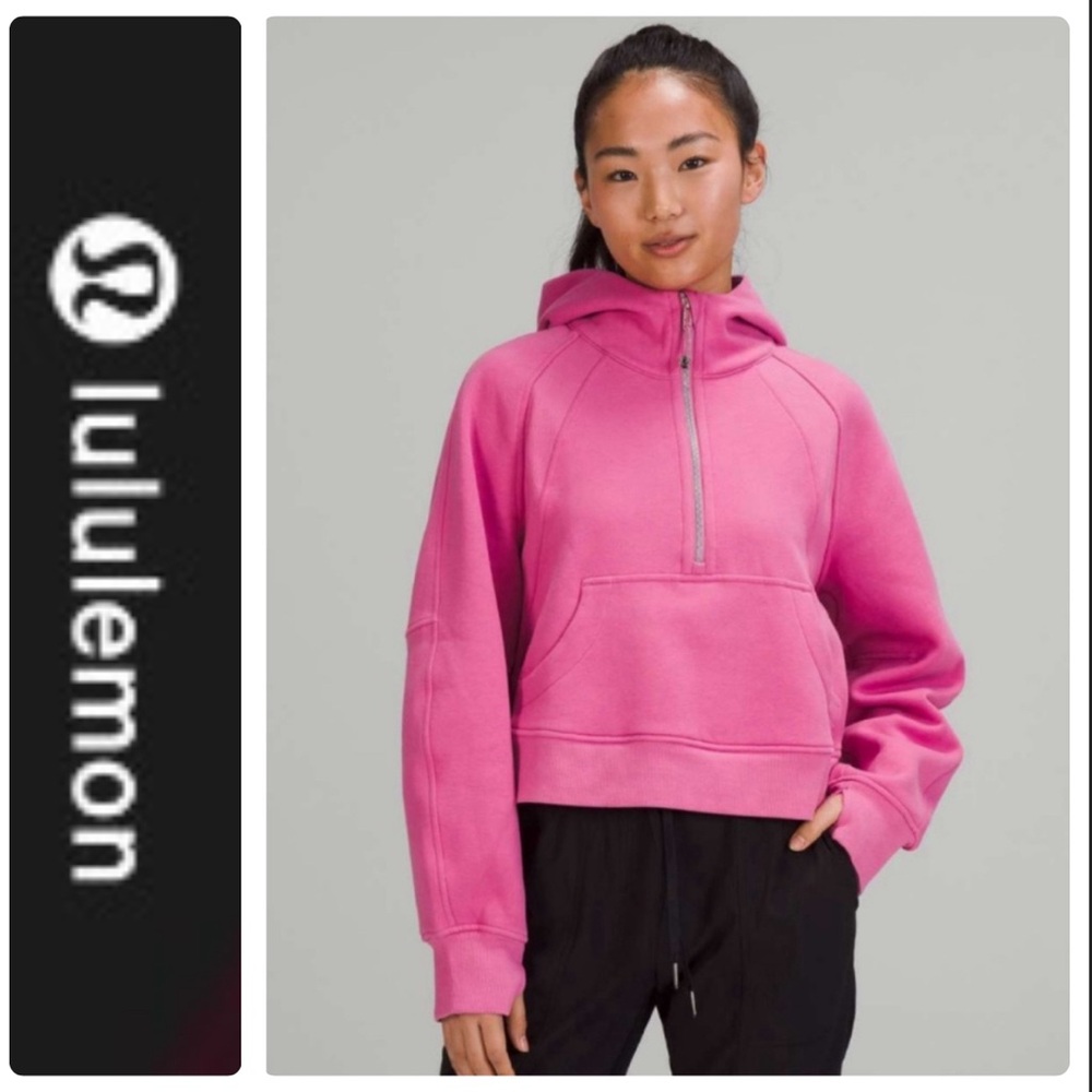 LULULEMON/Scuba Oversized 1/2 zipped Hoodie-Pink Blossom/XS/S